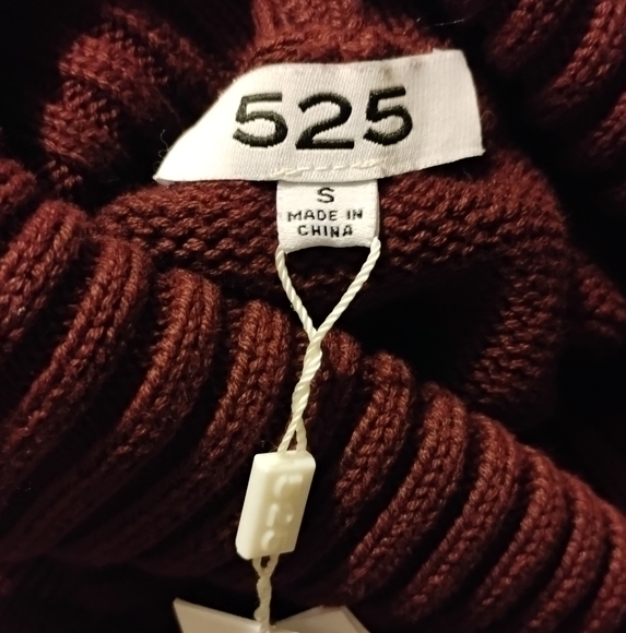 525 Women's Open Back Sweater Sz S Purple Cowl Neck NWT - Picture 5 of 8